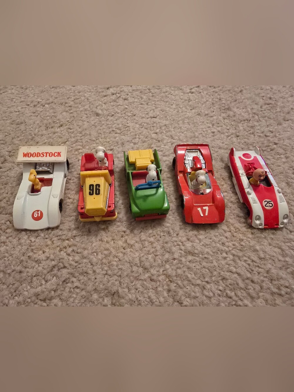 Vintage Diecast 1950-1965 Aviva Snoopy Toy Car Collection